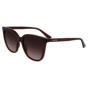 New CALVIN KLEIN Brown Cat Eye CK23506S 200 Sunglasses Women